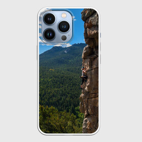 Чехол для iPhone 13 Pro с принтом climbing в городе Новоалтайск,  |  | adrenaline | extreme | hiking | mountaineering | mountains | risk | rock climb | rocks | sport | адреналин | альпинизм | высота | горы | риск | скалолазание | скалы | спорт | туризм | экстрим