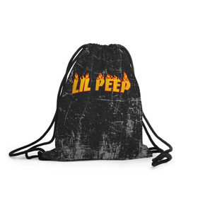 Рюкзак-мешок 3D с принтом Lil Fire Peep в городе Новоалтайск, 100% полиэстер | плотность ткани — 200 г/м2, размер — 35 х 45 см; лямки — толстые шнурки, застежка на шнуровке, без карманов и подкладки | lil peep | rap | густав ор | лил пип | рэп