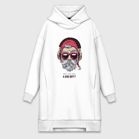 Платье-худи хлопок с принтом Who was a bad boy в городе Новоалтайск,  |  | bad | beard | boy | christmas | hipster | new year | santa | борода | дед мороз | новый год | рождество | санта | хипстер