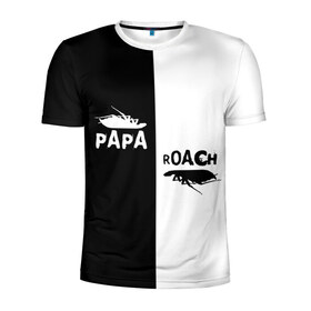 Мужская футболка 3D спортивная с принтом Papa Roach в городе Новоалтайск, 100% полиэстер с улучшенными характеристиками | приталенный силуэт, круглая горловина, широкие плечи, сужается к линии бедра | papa roach | roach | папа роач | папароач | папароч | роач | роч