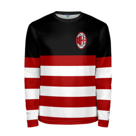 Мужской лонгслив 3D с принтом AC MILAN в городе Новоалтайск, 100% полиэстер | длинные рукава, круглый вырез горловины, полуприлегающий силуэт | ac milan | fc | fc milan | football | milan | soccer | белый | клуб | красный | милан | спорт | спортивные | фк | футбол | цвет.логотип | черный | эмблема