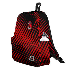 Рюкзак 3D с принтом AC MILAN в городе Новоалтайск, 100% полиэстер | лямки с регулируемой длиной, сверху петелька, чтобы рюкзак можно было повесить на вешалку. Основное отделение закрывается на молнию, как и внешний карман. Внутри два дополнительных кармана, один из которых закрывается на молнию. По бокам два дополнительных кармашка | ac milan | fc | fc milan | football | milan | soccer | белый | клуб | красный | милан | спорт | спортивные | фк | футбол | цвет.логотип | черный | эмблема