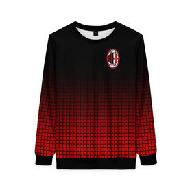 Женский свитшот 3D с принтом AC MILAN в городе Новоалтайск, 100% полиэстер с мягким внутренним слоем | круглый вырез горловины, мягкая резинка на манжетах и поясе, свободная посадка по фигуре | ac milan | fc | fc milan | football | milan | soccer | белый | клуб | красный | милан | спорт | спортивные | фк | футбол | цвет.логотип | черный | эмблема