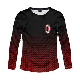 Женский лонгслив 3D с принтом AC MILAN в городе Новоалтайск, 100% полиэстер | длинные рукава, круглый вырез горловины, полуприлегающий силуэт | ac milan | fc | fc milan | football | milan | soccer | белый | клуб | красный | милан | спорт | спортивные | фк | футбол | цвет.логотип | черный | эмблема