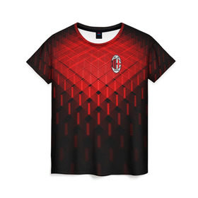Женская футболка 3D с принтом AC MILAN в городе Новоалтайск, 100% полиэфир ( синтетическое хлопкоподобное полотно) | прямой крой, круглый вырез горловины, длина до линии бедер | ac milan | fc | fc milan | football | milan | soccer | белый | клуб | красный | милан | спорт | спортивные | фк | футбол | цвет.логотип | черный | эмблема