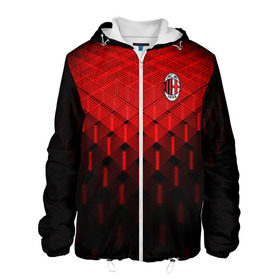 Мужская куртка 3D с принтом AC MILAN в городе Новоалтайск, ткань верха — 100% полиэстер, подклад — флис | прямой крой, подол и капюшон оформлены резинкой с фиксаторами, два кармана без застежек по бокам, один большой потайной карман на груди. Карман на груди застегивается на липучку | ac milan | fc | fc milan | football | milan | soccer | белый | клуб | красный | милан | спорт | спортивные | фк | футбол | цвет.логотип | черный | эмблема