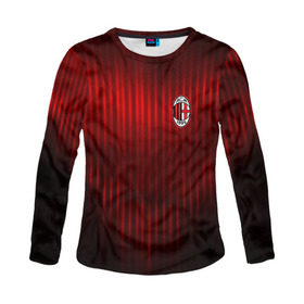 Женский лонгслив 3D с принтом AC MILAN в городе Новоалтайск, 100% полиэстер | длинные рукава, круглый вырез горловины, полуприлегающий силуэт | ac milan | fc | fc milan | football | milan | soccer | белый | клуб | красный | милан | спорт | спортивные | фк | футбол | цвет.логотип | черный | эмблема