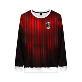 Женский свитшот 3D с принтом AC MILAN в городе Новоалтайск, 100% полиэстер с мягким внутренним слоем | круглый вырез горловины, мягкая резинка на манжетах и поясе, свободная посадка по фигуре | ac milan | fc | fc milan | football | milan | soccer | белый | клуб | красный | милан | спорт | спортивные | фк | футбол | цвет.логотип | черный | эмблема