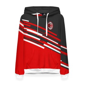 Женская толстовка 3D с принтом AC MILAN в городе Новоалтайск, 100% полиэстер  | двухслойный капюшон со шнурком для регулировки, мягкие манжеты на рукавах и по низу толстовки, спереди карман-кенгуру с мягким внутренним слоем. | ac milan | fc | fc milan | football | milan | soccer | белый | клуб | красный | милан | спорт | спортивные | фк | футбол | цвет.логотип | черный | эмблема