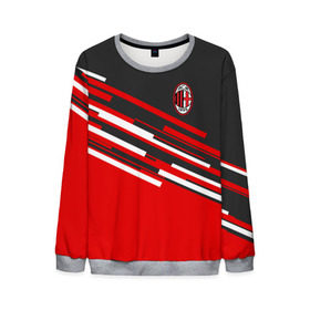 Мужской свитшот 3D с принтом AC MILAN в городе Новоалтайск, 100% полиэстер с мягким внутренним слоем | круглый вырез горловины, мягкая резинка на манжетах и поясе, свободная посадка по фигуре | ac milan | fc | fc milan | football | milan | soccer | белый | клуб | красный | милан | спорт | спортивные | фк | футбол | цвет.логотип | черный | эмблема