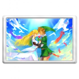 Магнит 45*70 с принтом Линк и Зельда в городе Новоалтайск, Пластик | Размер: 78*52 мм; Размер печати: 70*45 | Тематика изображения на принте: legend of zelda | link | зельда | линк