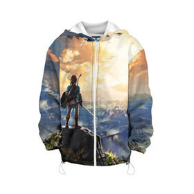 Детская куртка 3D с принтом Линк в городе Новоалтайск, 100% полиэстер | застежка — молния, подол и капюшон оформлены резинкой с фиксаторами, по бокам — два кармана без застежек, один потайной карман на груди, плотность верхнего слоя — 90 г/м2; плотность флисового подклада — 260 г/м2 | Тематика изображения на принте: legend of zelda | link | зельда | линк