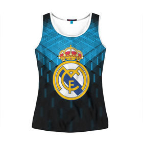 Женская майка 3D с принтом Real Madrid 2018 Original в городе Новоалтайск, 100% полиэстер | круглая горловина, прямой силуэт, длина до линии бедра | emirates | fc | real madrid | геометрия | реал мадрид | футбольный клуб | эмблема