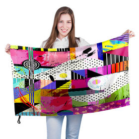 Флаг 3D с принтом Pop ART COLOR COLLECTION в городе Новоалтайск, 100% полиэстер | плотность ткани — 95 г/м2, размер — 67 х 109 см. Принт наносится с одной стороны | abstraction | geometry | polygon | абстракция | геометрия | грань | краски | кубик | кубики | линии | мозаика | полигон | разноцветные | ребро | текстура | тени | узор