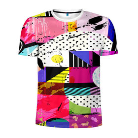 Мужская футболка 3D спортивная с принтом Pop ART COLOR COLLECTION в городе Новоалтайск, 100% полиэстер с улучшенными характеристиками | приталенный силуэт, круглая горловина, широкие плечи, сужается к линии бедра | abstraction | geometry | polygon | абстракция | геометрия | грань | краски | кубик | кубики | линии | мозаика | полигон | разноцветные | ребро | текстура | тени | узор
