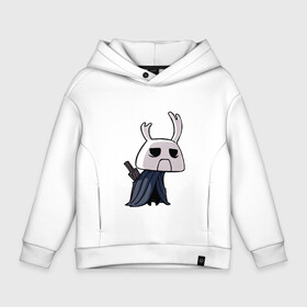 Детское худи Oversize хлопок с принтом Hollow Knight в городе Новоалтайск, френч-терри — 70% хлопок, 30% полиэстер. Мягкий теплый начес внутри —100% хлопок | боковые карманы, эластичные манжеты и нижняя кромка, капюшон на магнитной кнопке | Тематика изображения на принте: hollow knight | zote the mighty