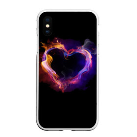 Чехол для iPhone XS Max матовый с принтом Огненное сердце в городе Новоалтайск, Силикон | Область печати: задняя сторона чехла, без боковых панелей | любовь | огонь | сердце