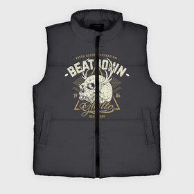 Мужской жилет утепленный 3D с принтом Beatdown Ghetto 1986 в городе Новоалтайск,  |  | bones | gothic | grunge | horns | lightning | rock and roll | skeleton | skull | tattoo | готика | гранж | кости | молнии | рога | рок н ролл | скелет | тату | череп