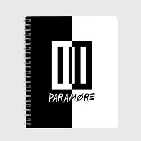 Тетрадь с принтом Paramore в городе Новоалтайск, 100% бумага | 48 листов, плотность листов — 60 г/м2, плотность картонной обложки — 250 г/м2. Листы скреплены сбоку удобной пружинной спиралью. Уголки страниц и обложки скругленные. Цвет линий — светло-серый
 | paramore | альтернативный | группа | джош фарро | зак фарро | панк | панкрок | пара море | парамор | парамора | параморе | парморе | поп | поппанк | попрок | рок | тейлор йорк | хейли уильямс