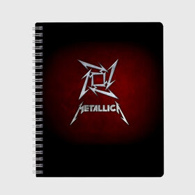 Тетрадь с принтом Metallica в городе Новоалтайск, 100% бумага | 48 листов, плотность листов — 60 г/м2, плотность картонной обложки — 250 г/м2. Листы скреплены сбоку удобной пружинной спиралью. Уголки страниц и обложки скругленные. Цвет линий — светло-серый
 | metallica | группа | джеймс хэтфилд | кирк хэмметт | ларс ульрих | метал | металика | металлика | миталика | музыка | роберт трухильо | рок | трэш | трэшметал | хард | хардрок | хеви | хевиметал