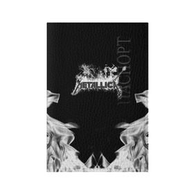 Обложка для паспорта матовая кожа с принтом Metallica в городе Новоалтайск, натуральная матовая кожа | размер 19,3 х 13,7 см; прозрачные пластиковые крепления | Тематика изображения на принте: metallica | группа | джеймс хэтфилд | кирк хэмметт | ларс ульрих | метал | металика | металлика | миталика | музыка | роберт трухильо | рок | трэш | трэшметал | хард | хардрок | хеви | хевиметал
