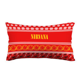 Подушка 3D антистресс с принтом Праздничный Nirvana в городе Новоалтайск, наволочка — 100% полиэстер, наполнитель — вспененный полистирол | состоит из подушки и наволочки на молнии | cobain | kurt | nirvana | альтернативный | гранж | группа | дональд | знак | кобейн | красный | курт | музыка | музыкант | надпись | нервана | нирвана | новогодний | новоселич | новый год | певец | праздник