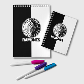 Блокнот с принтом Ramones в городе Новоалтайск, 100% бумага | 48 листов, плотность листов — 60 г/м2, плотность картонной обложки — 250 г/м2. Листы скреплены удобной пружинной спиралью. Цвет линий — светло-серый
 | ramone | ramones | группа | джонни | джоуи | ди ди томми | марки | панк | поп | раманес | раманэс | рамон | рамонес | рамонэс | рамоун | рамоунз | рамоунс | рок | хард | хардрок