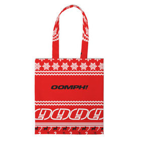 Сумка 3D повседневная с принтом Праздничный OOMPH! в городе Новоалтайск, 100% полиэстер | Плотность: 200 г/м2; Размер: 34×35 см; Высота лямок: 30 см | electronic body musi | neue deutsche hrte | oomph | андреас крэп | антитезис | группа | деро гои | знак | индастриал | красный | крэп | метал | надпись | новогодний | новый год | оомпх | оомрн | праздник | роберт флюкс