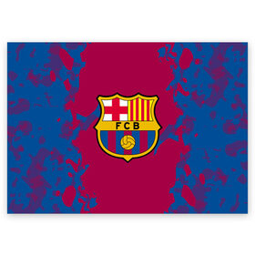 Поздравительная открытка с принтом FC Barca 2018 Original в городе Новоалтайск, 100% бумага | плотность бумаги 280 г/м2, матовая, на обратной стороне линовка и место для марки
 | fc | fc barcelona | fcb | барселона | спорт | спортивные | фк | футбол | футбольный клуб