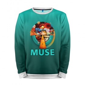 Мужской свитшот 3D с принтом Muse в городе Новоалтайск, 100% полиэстер с мягким внутренним слоем | круглый вырез горловины, мягкая резинка на манжетах и поясе, свободная посадка по фигуре | 