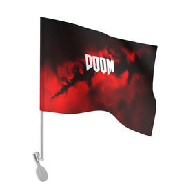 Флаг для автомобиля с принтом DOOM RED PLANET в городе Новоалтайск, 100% полиэстер | Размер: 30*21 см | art | doom | game | возвращение | дум | игра | легенда | шутер