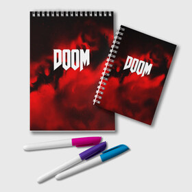 Блокнот с принтом DOOM RED PLANET в городе Новоалтайск, 100% бумага | 48 листов, плотность листов — 60 г/м2, плотность картонной обложки — 250 г/м2. Листы скреплены удобной пружинной спиралью. Цвет линий — светло-серый
 | art | doom | game | возвращение | дум | игра | легенда | шутер