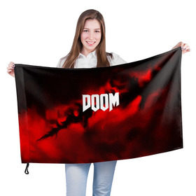 Флаг 3D с принтом DOOM RED PLANET в городе Новоалтайск, 100% полиэстер | плотность ткани — 95 г/м2, размер — 67 х 109 см. Принт наносится с одной стороны | art | doom | game | возвращение | дум | игра | легенда | шутер