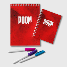 Блокнот с принтом DOOM MARS GAME в городе Новоалтайск, 100% бумага | 48 листов, плотность листов — 60 г/м2, плотность картонной обложки — 250 г/м2. Листы скреплены удобной пружинной спиралью. Цвет линий — светло-серый
 | art | doom | game | возвращение | дум | игра | легенда | шутер