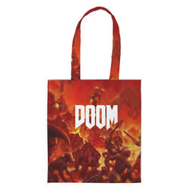 Сумка 3D повседневная с принтом DOOM в городе Новоалтайск, 100% полиэстер | Плотность: 200 г/м2; Размер: 34×35 см; Высота лямок: 30 см | art | doom | game | возвращение | дум | игра | легенда | шутер