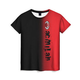 Женская футболка 3D с принтом AC MILAN в городе Новоалтайск, 100% полиэфир ( синтетическое хлопкоподобное полотно) | прямой крой, круглый вырез горловины, длина до линии бедер | ac milan | fc | fc milan | football | milan | soccer | белый | клуб | красный | милан | спорт | спортивные | фк | футбол | цвет.логотип | черный | эмблема