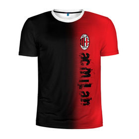 Мужская футболка 3D спортивная с принтом AC MILAN в городе Новоалтайск, 100% полиэстер с улучшенными характеристиками | приталенный силуэт, круглая горловина, широкие плечи, сужается к линии бедра | ac milan | fc | fc milan | football | milan | soccer | белый | клуб | красный | милан | спорт | спортивные | фк | футбол | цвет.логотип | черный | эмблема