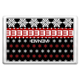 Магнит 45*70 с принтом Праздничный Eminem в городе Новоалтайск, Пластик | Размер: 78*52 мм; Размер печати: 70*45 | Тематика изображения на принте: hip hop | hiphop | mc | rap | брюс | еменем | еминем | зачитал | знак | красный | маршалл | мс | мэтерс | надпись | новогодний | новый год | праздник | реп | репер | речитатив | рождество | рэп | рэпер | снежинки | хип