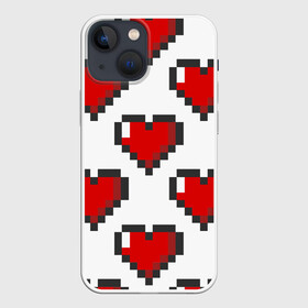 Чехол для iPhone 13 mini с принтом Пиксельные сердечки в городе Новоалтайск,  |  | 14 | love | валентин | губы | день | любовь | подарок | поцелуй | сердце | страсть | февраль