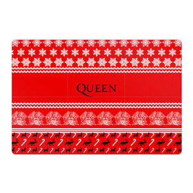 Магнитный плакат 3Х2 с принтом Праздничный Queen в городе Новоалтайск, Полимерный материал с магнитным слоем | 6 деталей размером 9*9 см | paul rodg | queen | quen | брайан мэй | глэм | группа | джон дикон | знак | квин | королева | красный | куин | меркури | меркьюри | мэркури | надпись | новогодний | новый год | поп | праздник | роджер тейлор