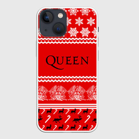 Чехол для iPhone 13 mini с принтом Праздничный Queen в городе Новоалтайск,  |  | paul rodg | queen | quen | брайан мэй | глэм | группа | джон дикон | знак | квин | королева | красный | куин | меркури | меркьюри | мэркури | надпись | новогодний | новый год | поп | праздник | роджер тейлор