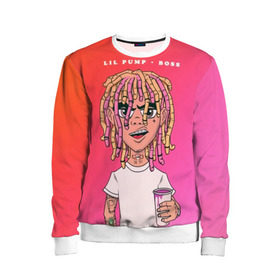 Детский свитшот 3D с принтом Lil Pump Boss в городе Новоалтайск, 100% полиэстер | свободная посадка, прямой крой, мягкая тканевая резинка на рукавах и понизу свитшота | Тематика изображения на принте: hip hop | hiphop | lil pump | mc | rap | газзи гарсия | зачитал | клауд | клауд рэп | лил памп | лили | мс | памп | реп | репер | речитатив | рэп | рэпер | трэп | хип | хип хоп | хипхоп | хоп