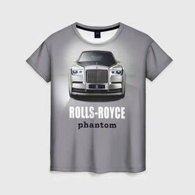 Женская футболка 3D с принтом Rolls-Royce Phantom в городе Новоалтайск, 100% полиэфир ( синтетическое хлопкоподобное полотно) | прямой крой, круглый вырез горловины, длина до линии бедер | bmw | rolls royce | авто | автомобиль | машина | роллс ройс | тачка | элита