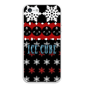 Чехол для iPhone 5/5S матовый с принтом Праздничный Ice Cube в городе Новоалтайск, Силикон | Область печати: задняя сторона чехла, без боковых панелей | hip hop | hiphop | ice cube | mc | n.w.a | rap | айс | джексон | западное по | знак | красный | куб | кубе | кубик льда | кьюб | мс | надпись | новогодний | новый год | о ши | оши | праздник | реп | репер | речитатив | рождество