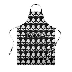 Фартук 3D с принтом Ramones в городе Новоалтайск, 100% полиэстер | общий размер — 65 х 85 см, ширина нагрудника — 26 см, горловина — 53 см, длина завязок — 54 см, общий обхват в поясе — 173 см. Принт на завязках и на горловине наносится с двух сторон, на основной части фартука — только с внешней стороны | ramone | ramones | группа | джонни | джоуи | ди ди томми | марки | панк | поп | раманес | раманэс | рамон | рамонес | рамонэс | рамоун | рамоунз | рамоунс | рок | хард | хардрок