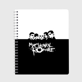 Тетрадь с принтом My Chemical Romance в городе Новоалтайск, 100% бумага | 48 листов, плотность листов — 60 г/м2, плотность картонной обложки — 250 г/м2. Листы скреплены сбоку удобной пружинной спиралью. Уголки страниц и обложки скругленные. Цвет линий — светло-серый
 | gerard way | mcr | my chemical romance | альтернативный | группа | джерард уэй | май кемикал романс | мкр | мой химический роман | мхр | мцр | панк | поп | поппанк | рок | рэй торо