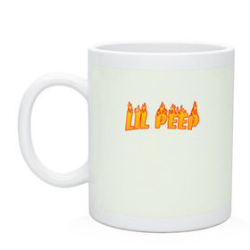 Кружка с принтом Lil Peep flame в городе Новоалтайск, керамика | объем — 330 мл, диаметр — 80 мм. Принт наносится на бока кружки, можно сделать два разных изображения | lil peep | rap | густав ор | лил пип | рэп