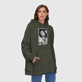 Худи SuperOversize хлопок с принтом Little fashion в городе Новоалтайск, 70% хлопок, 30% полиэстер, мягкий начес внутри | карман-кенгуру, эластичная резинка на манжетах и по нижней кромке, двухслойный капюшон
 | lil peep | rap | густав ор | лил пип | рэп