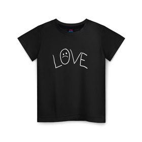 Детская футболка хлопок с принтом Lil Love Tattoo в городе Новоалтайск, 100% хлопок | круглый вырез горловины, полуприлегающий силуэт, длина до линии бедер | lil peep | rap | густав ор | лил пип | рэп