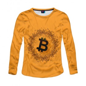 Женский лонгслив 3D с принтом BTC в городе Новоалтайск, 100% полиэстер | длинные рукава, круглый вырез горловины, полуприлегающий силуэт | bitcoin | btc | crypto | биткоин | валюта | деньги | криптовалюта | цифровое золото